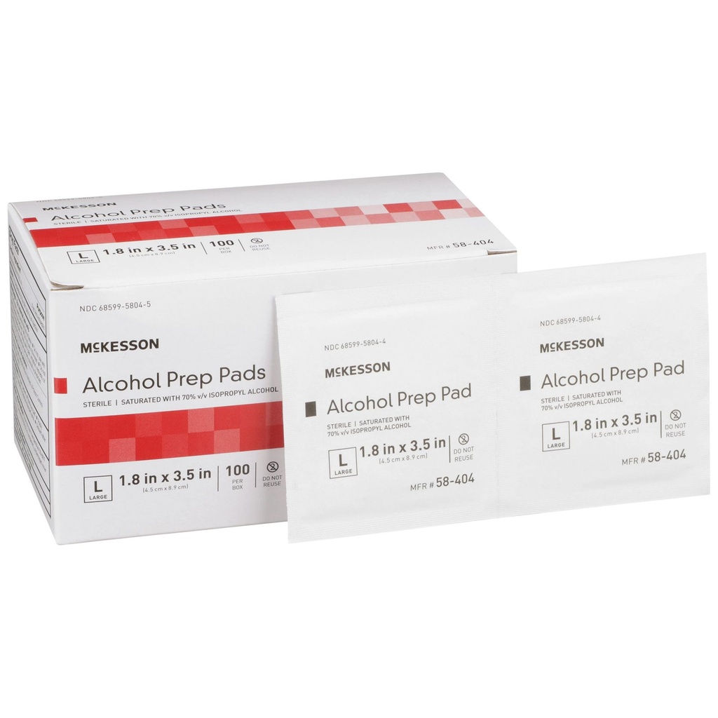 Alcohol Prep Pad McKesson 70% Strength Isopropyl Alcohol Individual ...